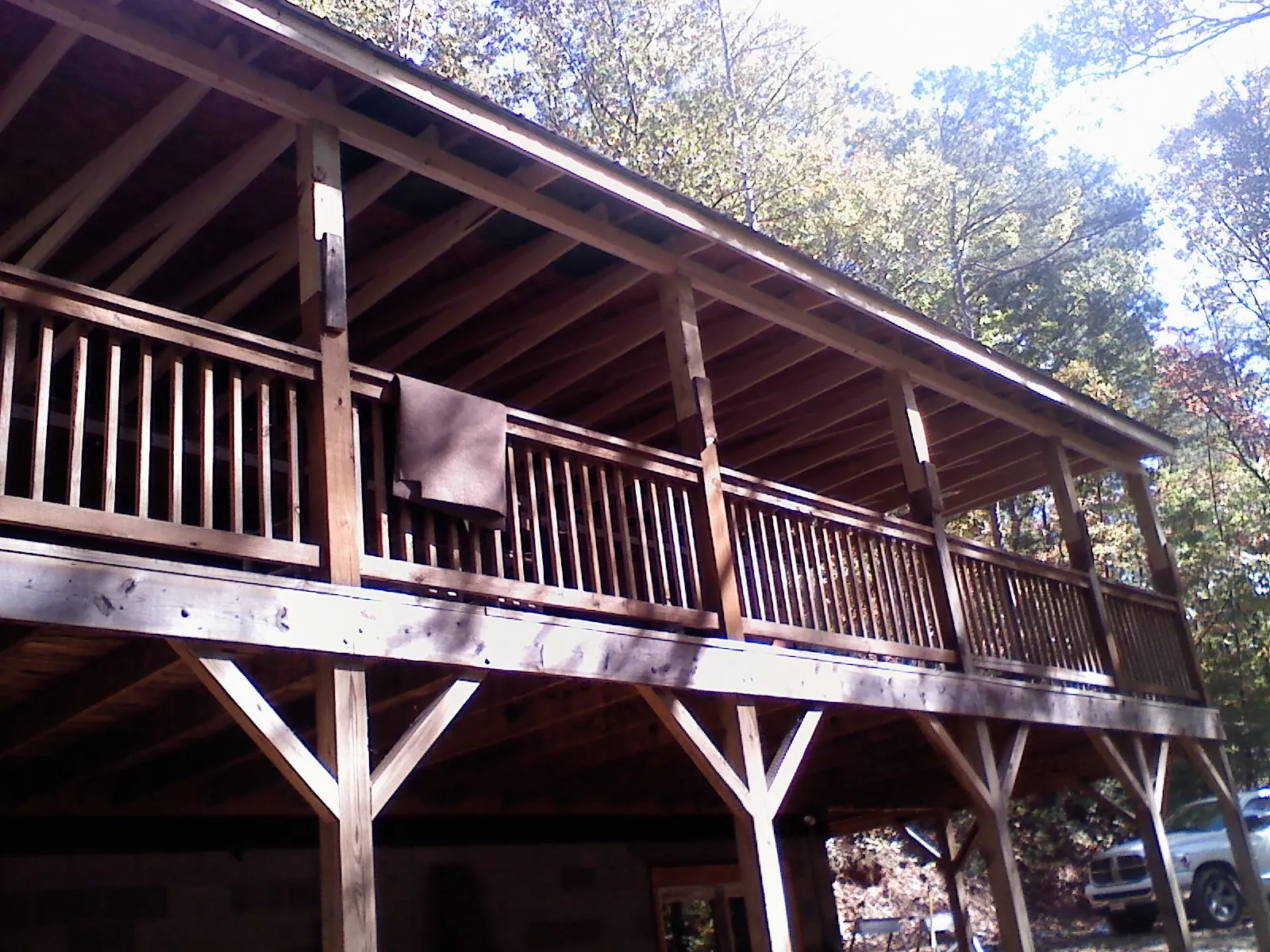 Timber framing under a new elevated porch and deck — Roof Leak Repair in Smallwood by Roofing Brothers